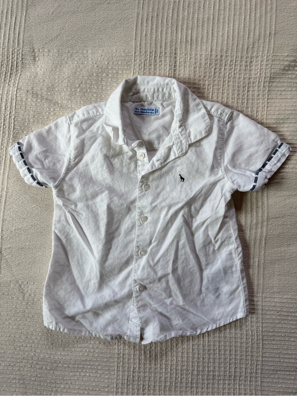 Mayoral Linen Blend Button-Up Shirt | 18 Mo